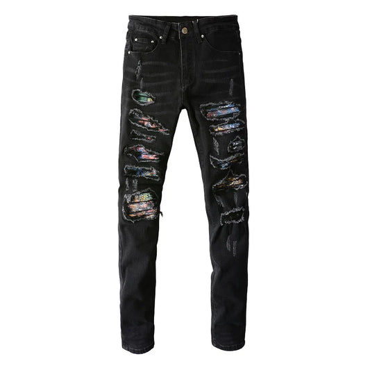 Cracked Patch Denim