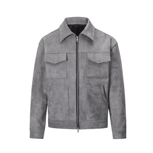 Suede Work Jacket - Gray