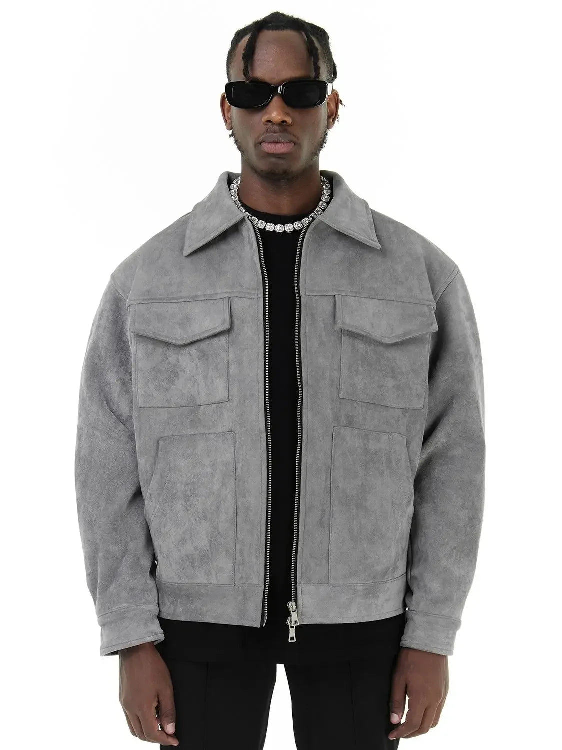 Suede Work Jacket - Gray