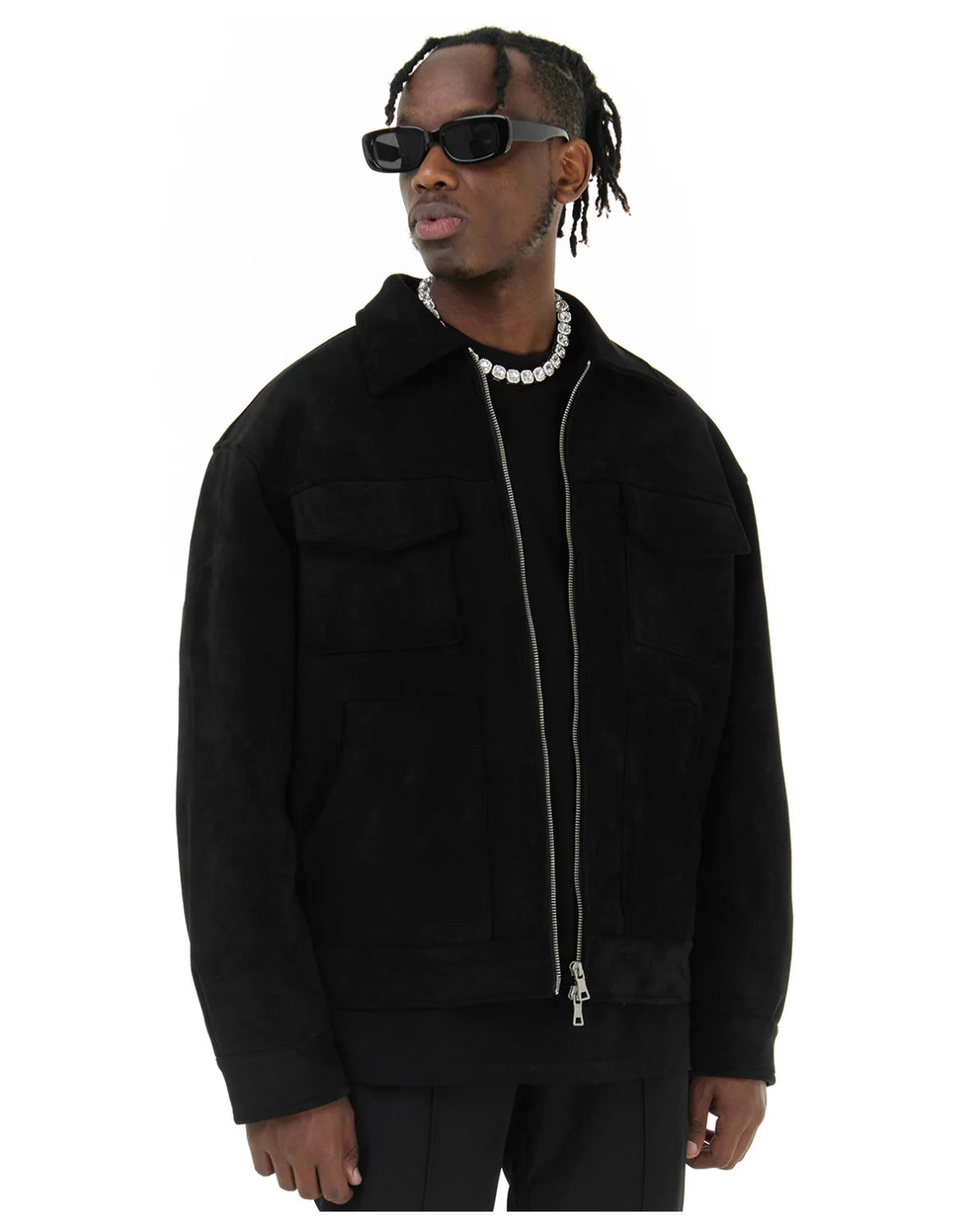 Suede Work Jacket - Black