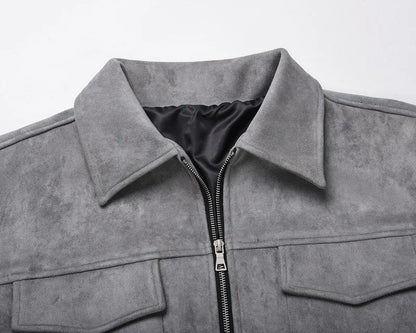 Suede Work Jacket - Gray