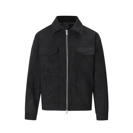 Suede Work Jacket - Black